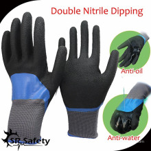 SRSAFETY 13G Stricknylon Liner Double Dipping Nitril Handschuhe / Arbeitssicherheit Handschuhe